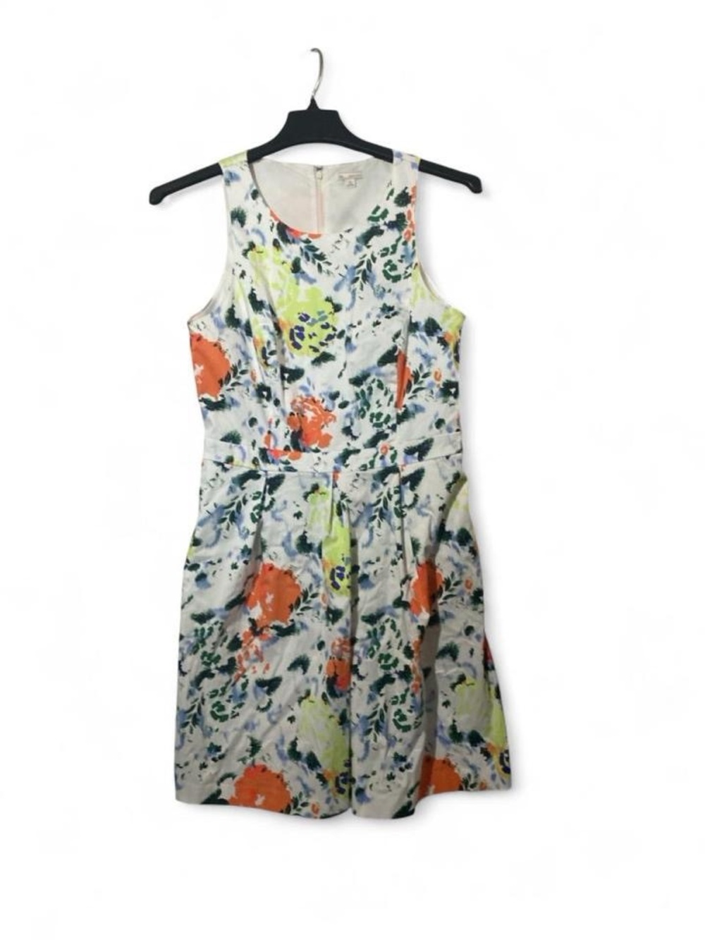 GAP White Floral Print Sleeveless Mini Dress with Orange & Lime Accents
